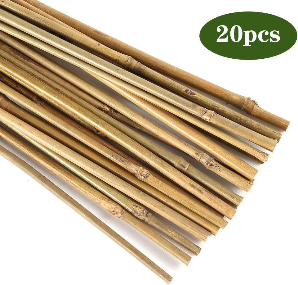 20PC 1.33'/16 Inch Natural Plant Stakes Garden Stakes Bamboo Sticks for Outdoor and Indoor, Potted Tomato Plant Support