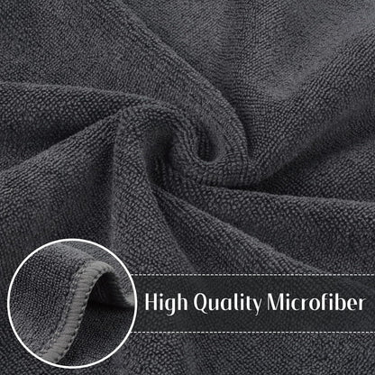 Microfiber Cleaning Cloth Ultra Absorbent Softer Towel Reusable Cleaning Cloth No Streak Lintless Cleaning Cloth for Home, Kitchen, Car, Window Use 12X12 Inch Slate Grey 6 Pack