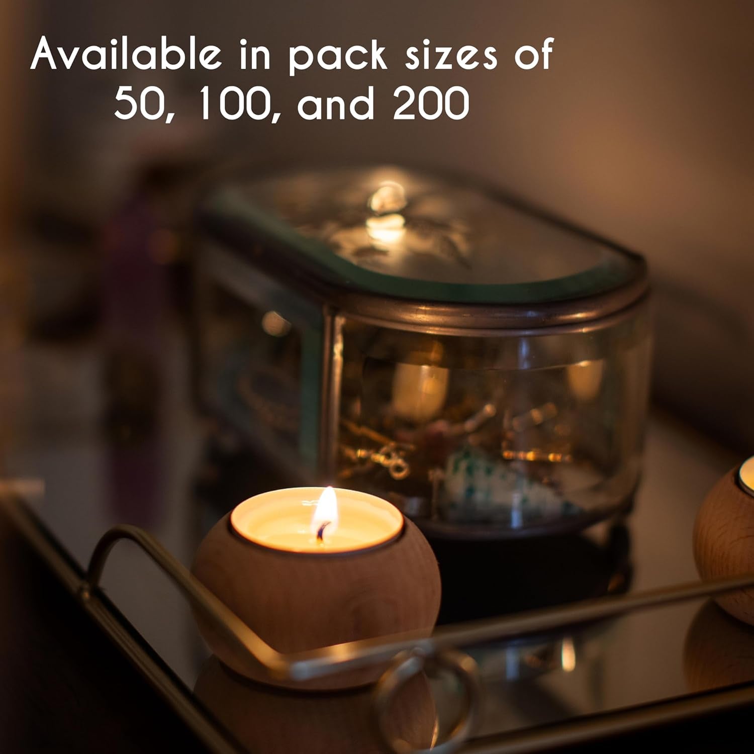 White Unscented Smokeless Long Burning Tea Light Candles with 8 Hour Burn Time, 200 Count