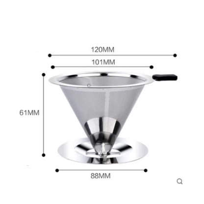 Reusable Coffee Filter Holder Double Layer Stainless Steel Coffee Tea Strainer Coffee Accessories Coffee Making Tool