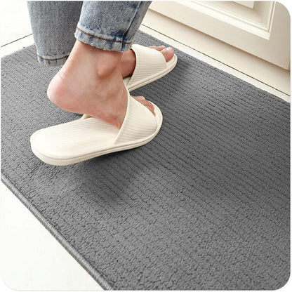 Color G Kitchen Rugs, [17"X29"+17"X79"] Kitchen Rug Set 2 Piece, Kitchen Runner Rug Kitchen Rugs and Mats Non Skid Washable Kitchen Floor Sink Mat, Comfort Standing Kitchen Rugs, Grey