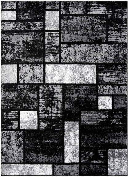 Luxe Weavers Geometric Squares Gray 6X9 Modern Abstract Area Rug