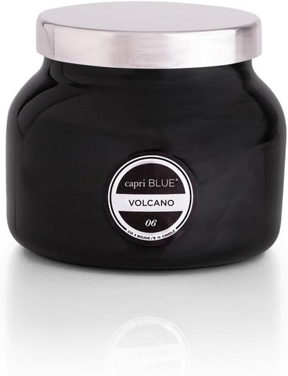 Volcano Scented Candles - Luxury Glass Jar Candles for Home Scented with Tropical Fruit & Sugared Citrus - Soy Wax Blend -  Volcano - Black Color (8 Oz)