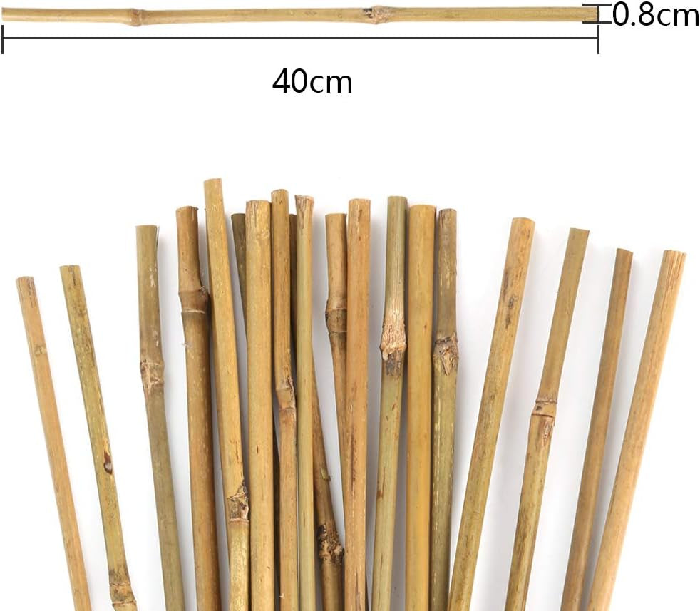 20PC 1.33'/16 Inch Natural Plant Stakes Garden Stakes Bamboo Sticks for Outdoor and Indoor, Potted Tomato Plant Support